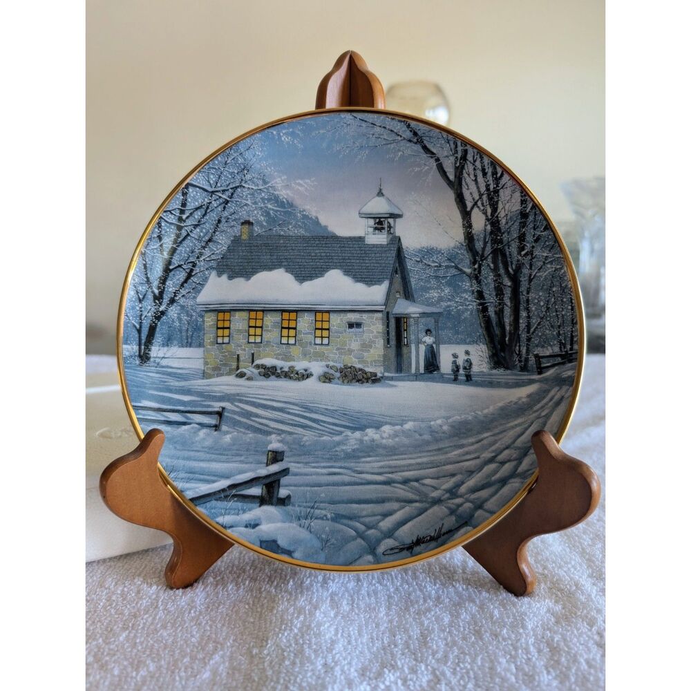 Franklin Mint Winter School Days Paul Mac Williams Porcelain Plate
